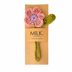 Floral Kraft crocheted bookmark