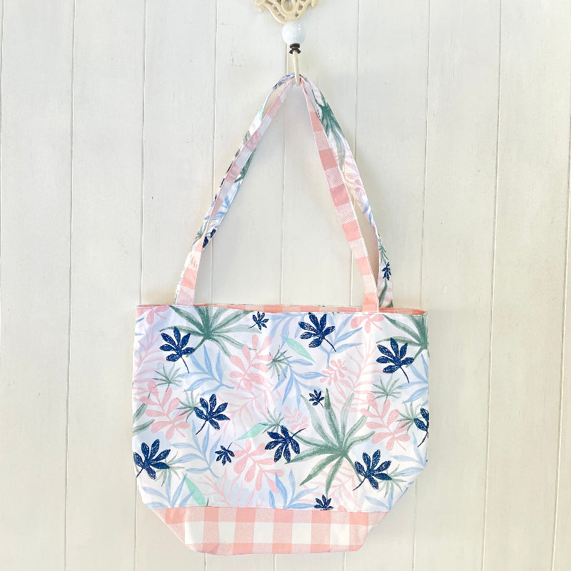 Market bag pastel leaves 