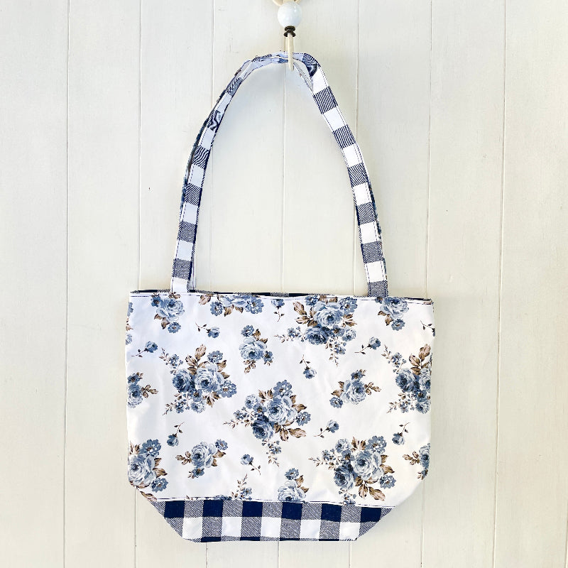 Market bag rise blue gingham