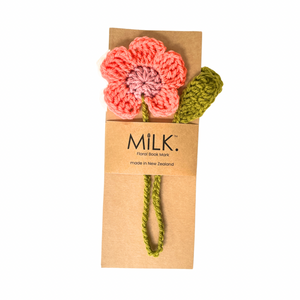 Orange crocheted unique gift bookmark