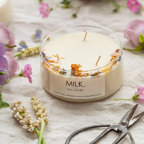 Boho Candle Dried Flowers